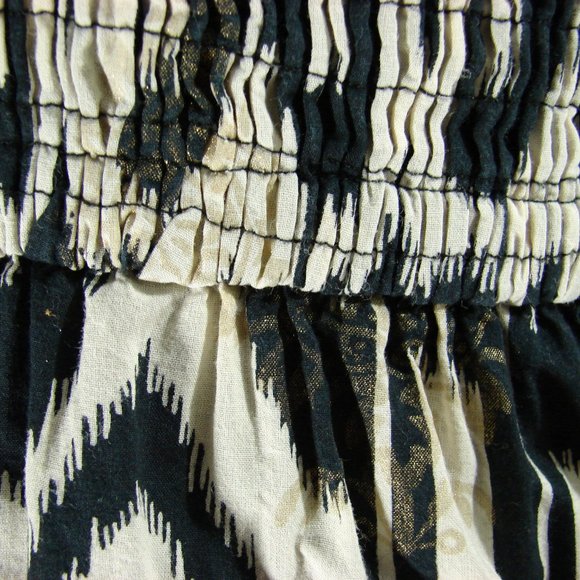 Cream Black Patterned Stretch Top Tank Dress MED - Picture 7 of 16